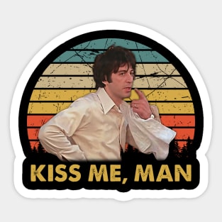 Vintage Kiss Me Man Sticker